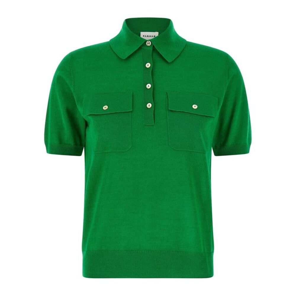 P.A.R.O.S.H. Bicolor Wool Polo Women's Shirt
